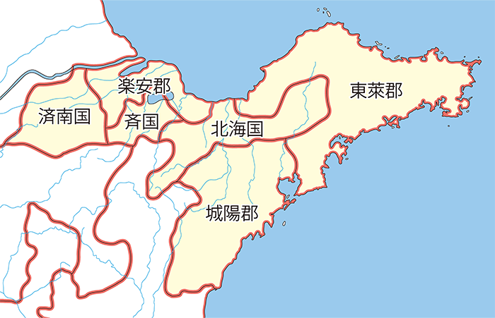 三国志地図】「青州（せいしゅう）」の郡県詳細地図（三国時代）